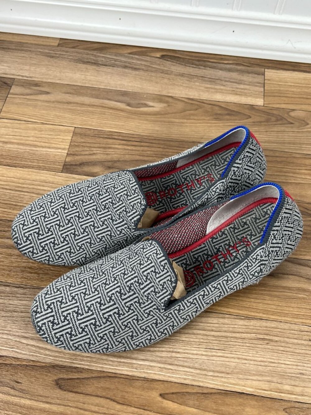 Rothy’s Retired Charcoal Gray Grid Pattern Loafer Flats Size 10 - Picture 7 of 10